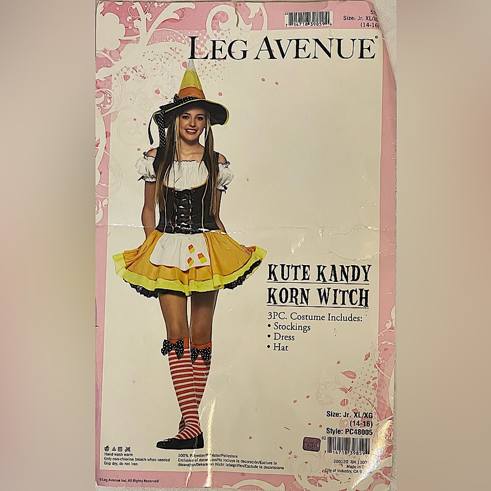 Teen Kute Kandy Korn Witch Costume Size: Jr. XL (14-16)